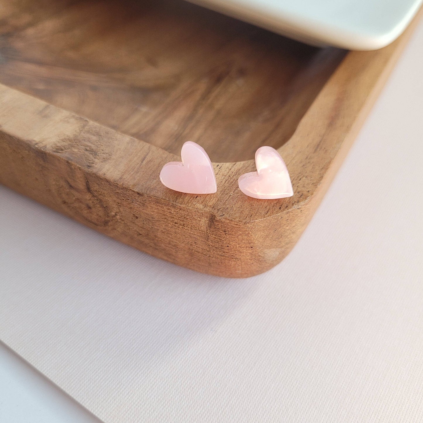 Hand Drawn Heart Studs - Pink // Jewelry, Earrings, Valentine's
