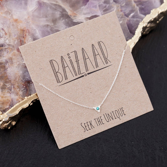 Sterling Silver Droplet Necklace: Turquoise