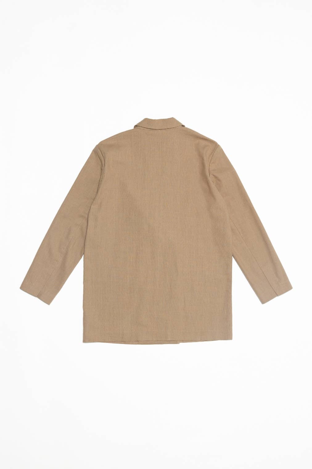 The Arla Jacket | Oversized Linen Blazer: TAUPE / SMALL