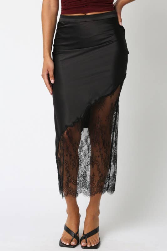 Millie Lace Skirt: Black