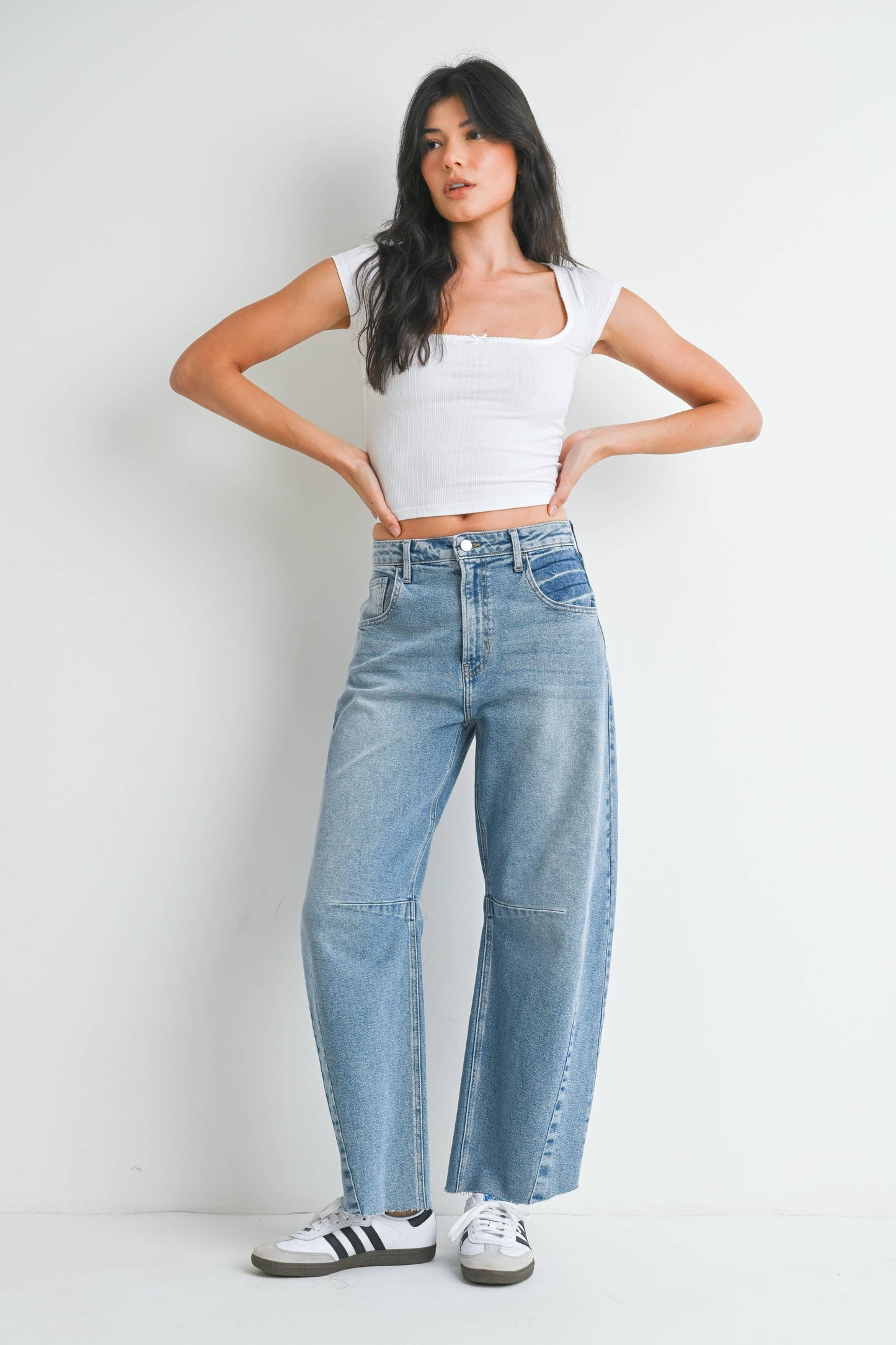 Barrel Jean w/ Seams - Light Denim