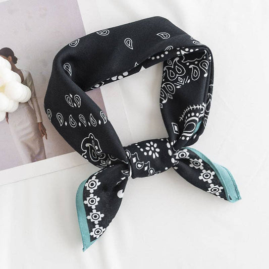 Scarvii - Paisley Square Scarf: BLACK