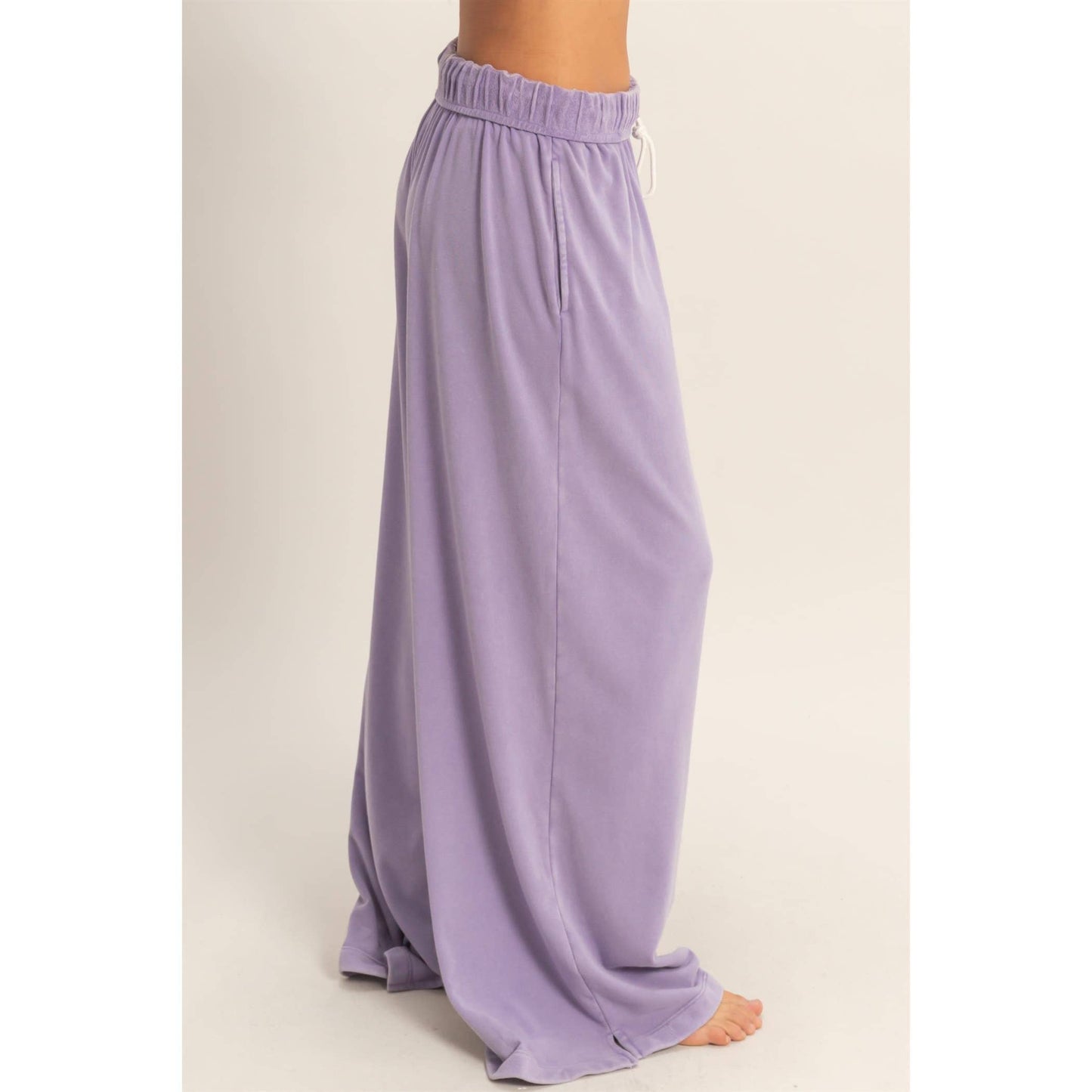 Fold Over Sweatpant Set: DUSTY PURPLE