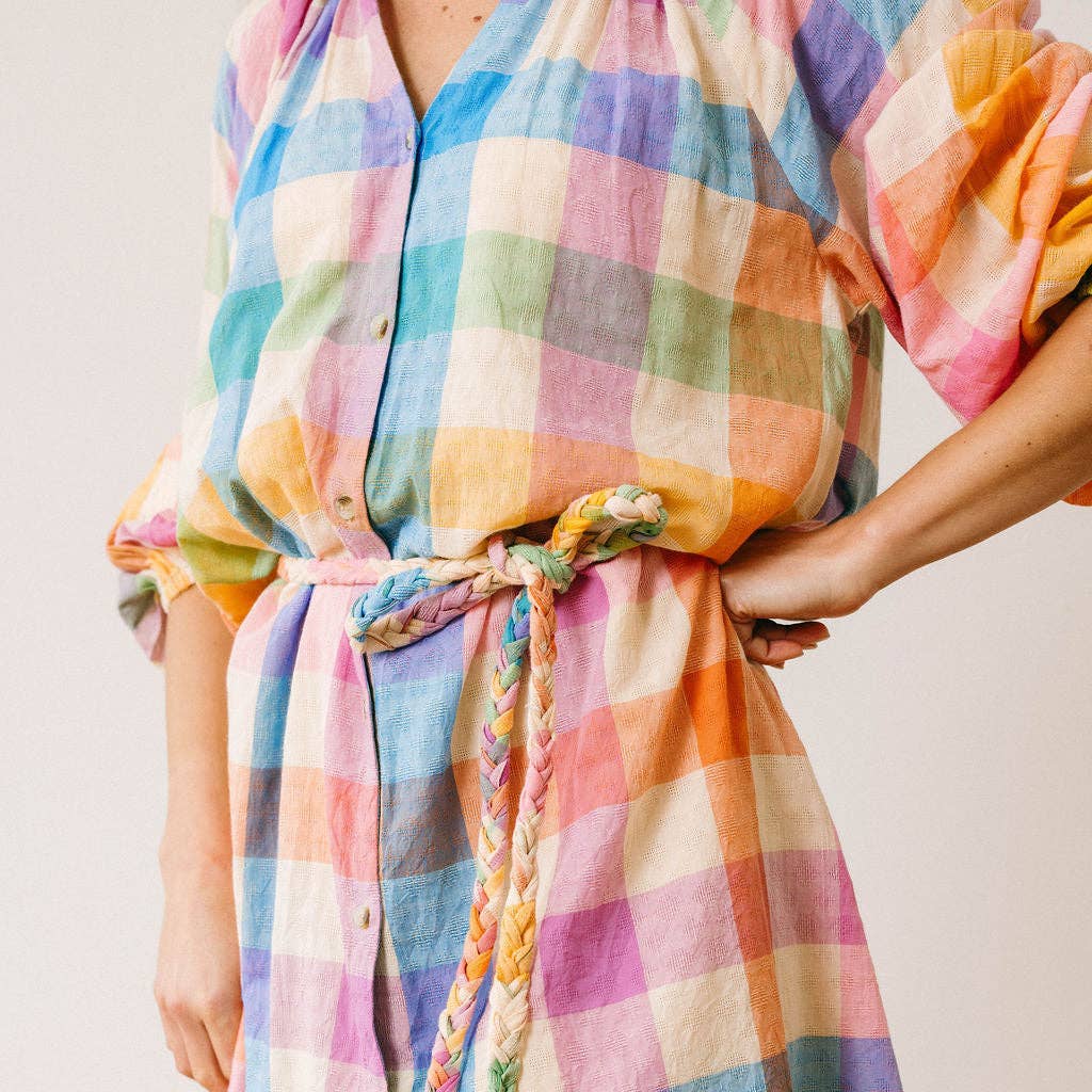 Rainbow Plaid Pippa Dress