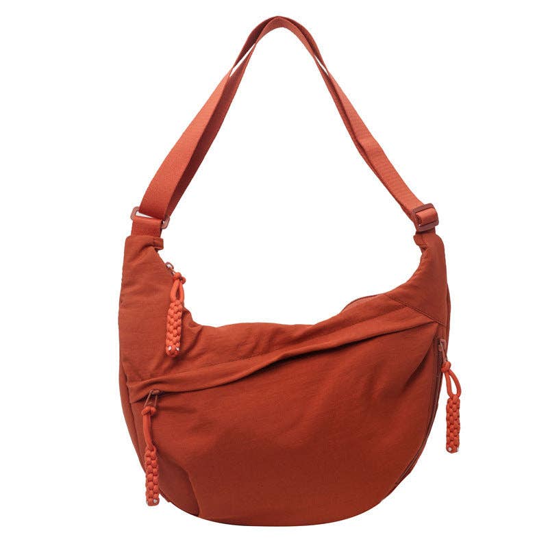Crossbody Dumpling Bag Moon Shoulder Sling Casual: Orange