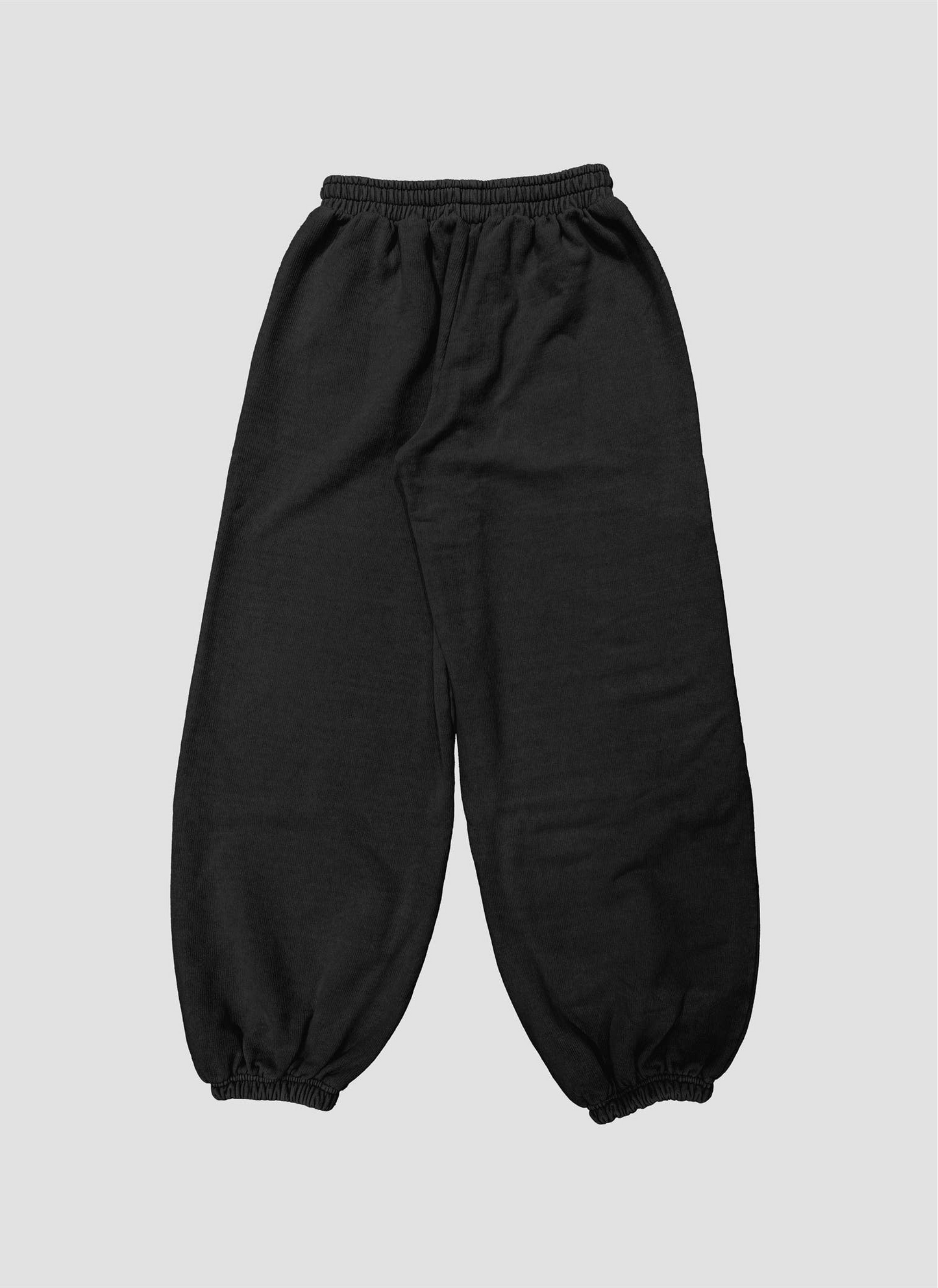 Acid Wash Wide Jogger Pants: BLACK
