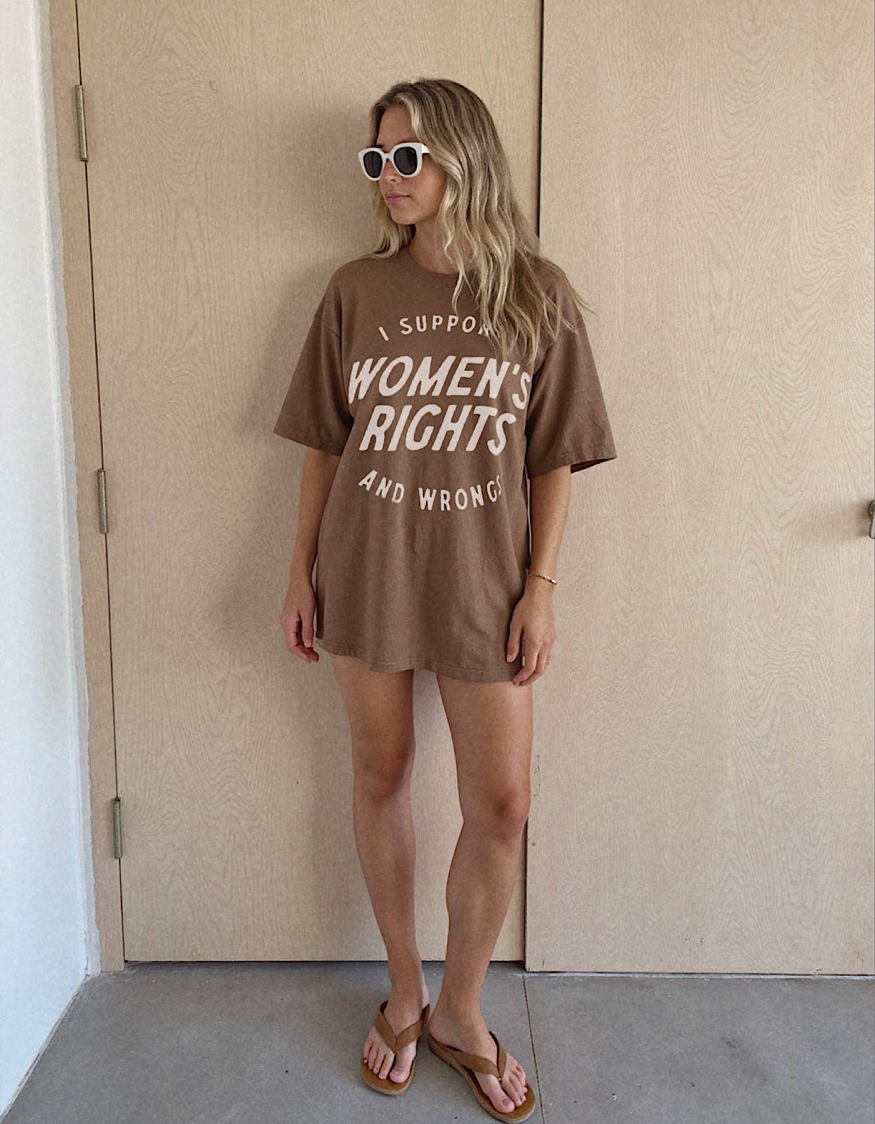 I support women’s rights wrongs Graphic Tee - Espresso