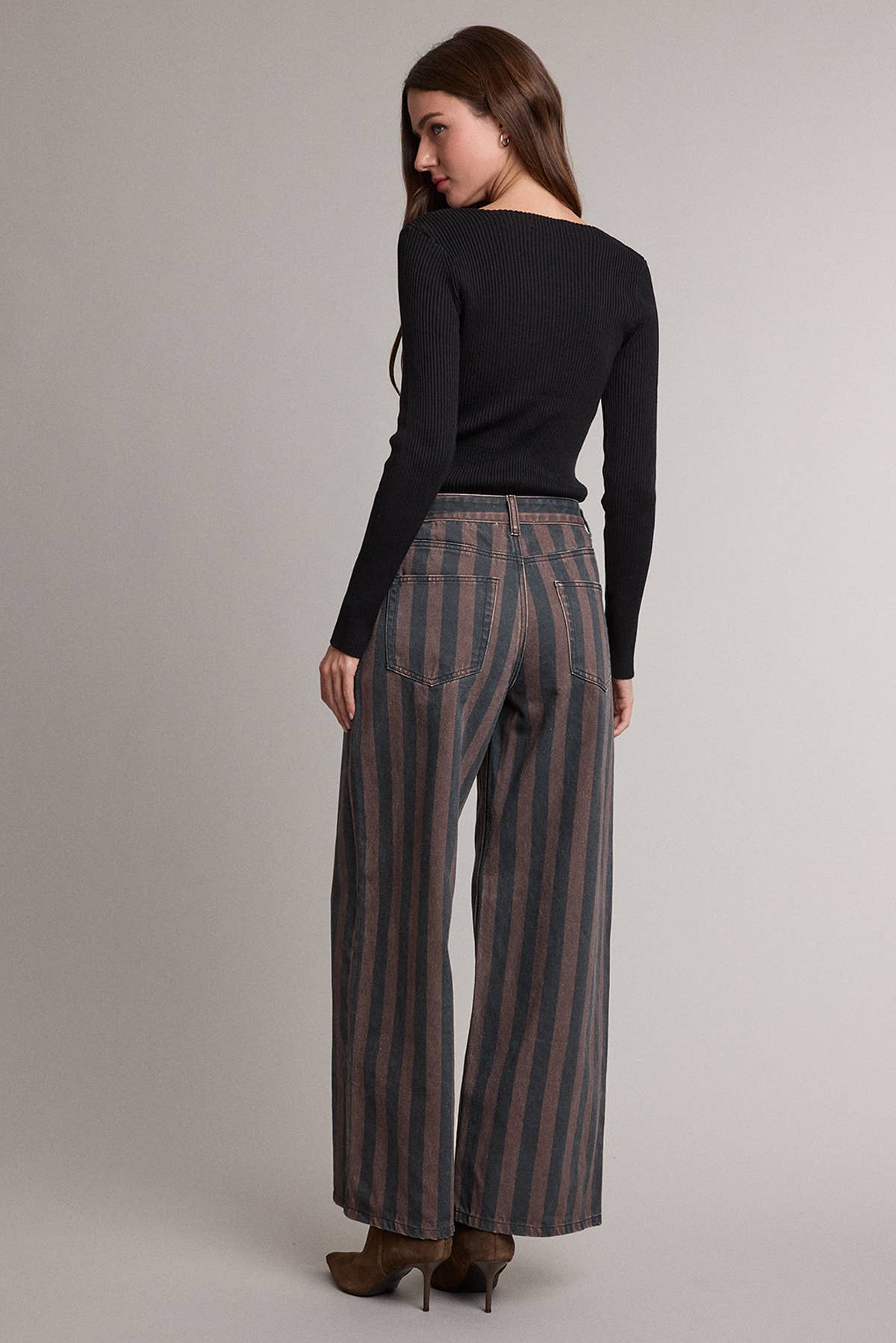 Vintage Stripe Jeans: BROWN STRIPE