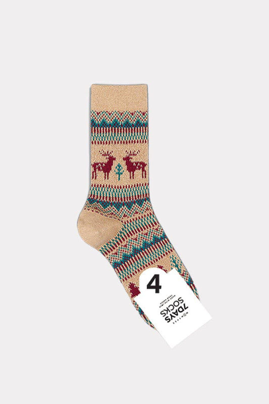 Women's Crew Winter Nordic Deer Jacquard Socks