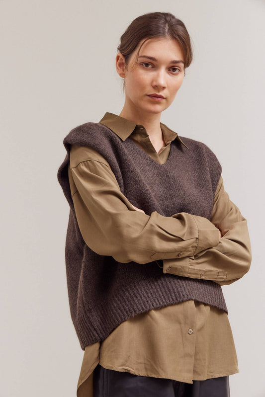 KNIT SHELL: DARK UMBER