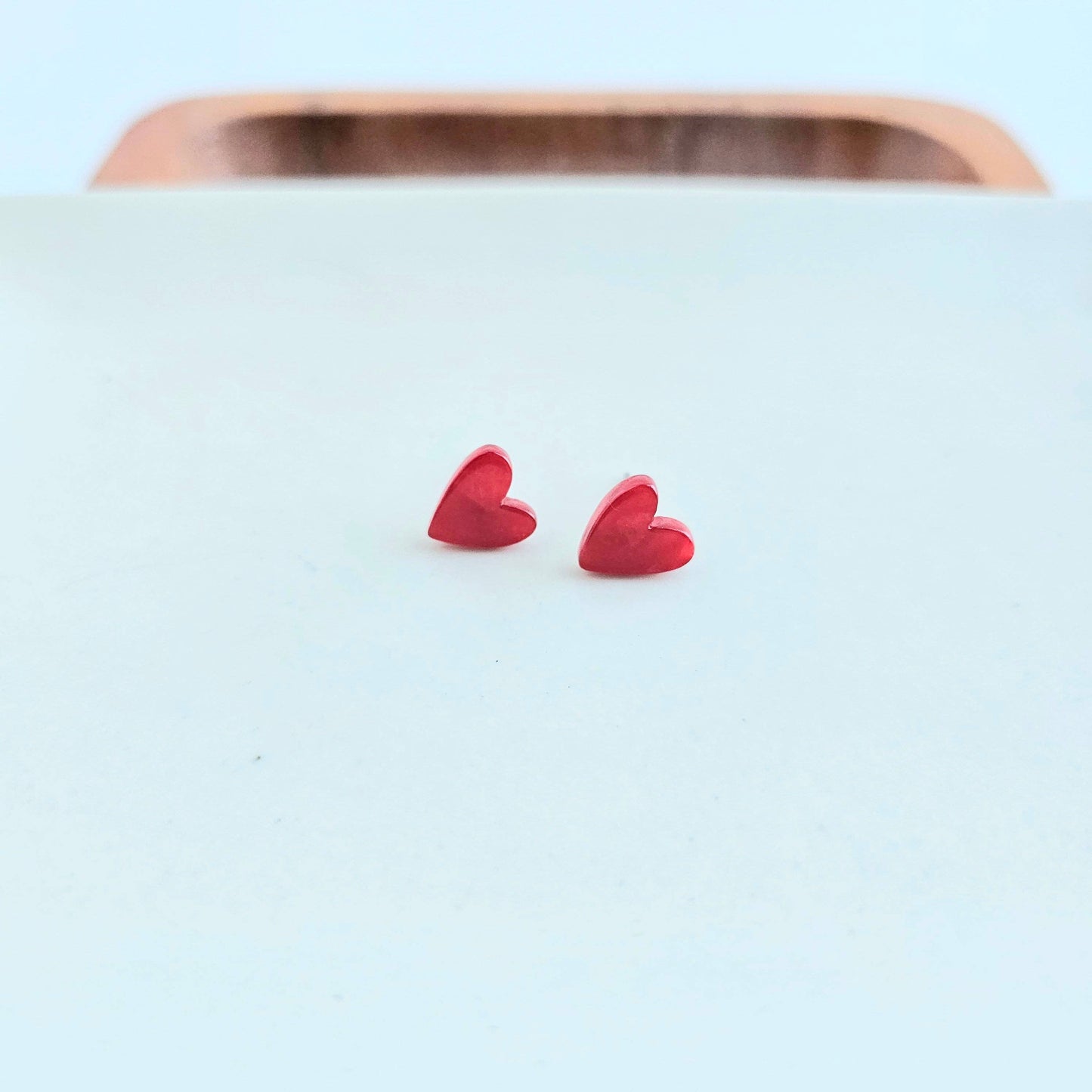 Hand Drawn Heart Studs - Red // Jewelry, Earrings, Valentines