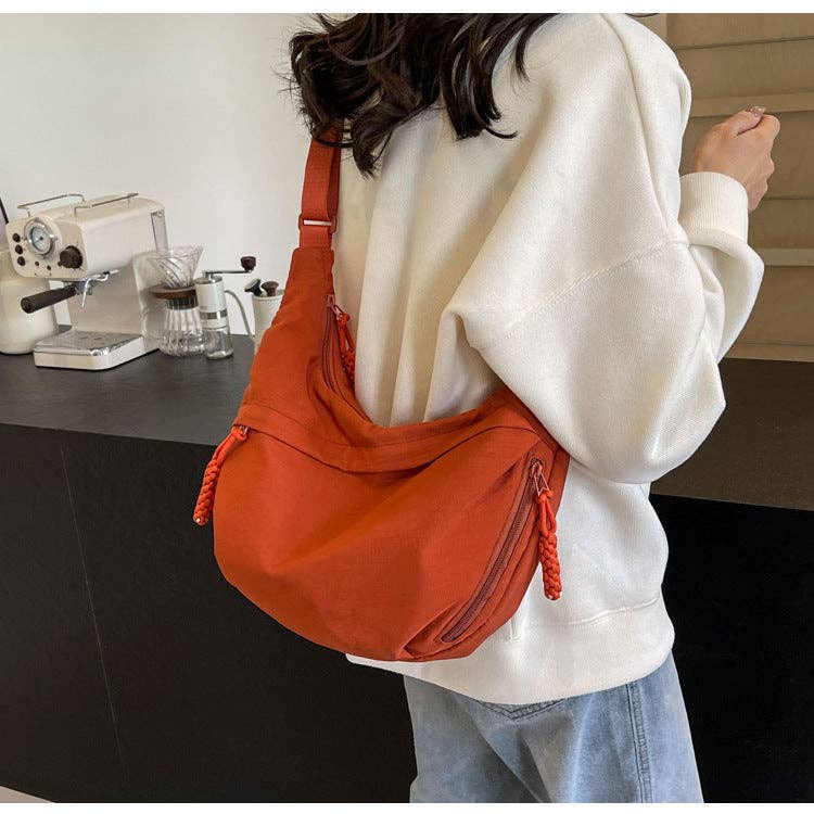 Crossbody Dumpling Bag Moon Shoulder Sling Casual: Orange