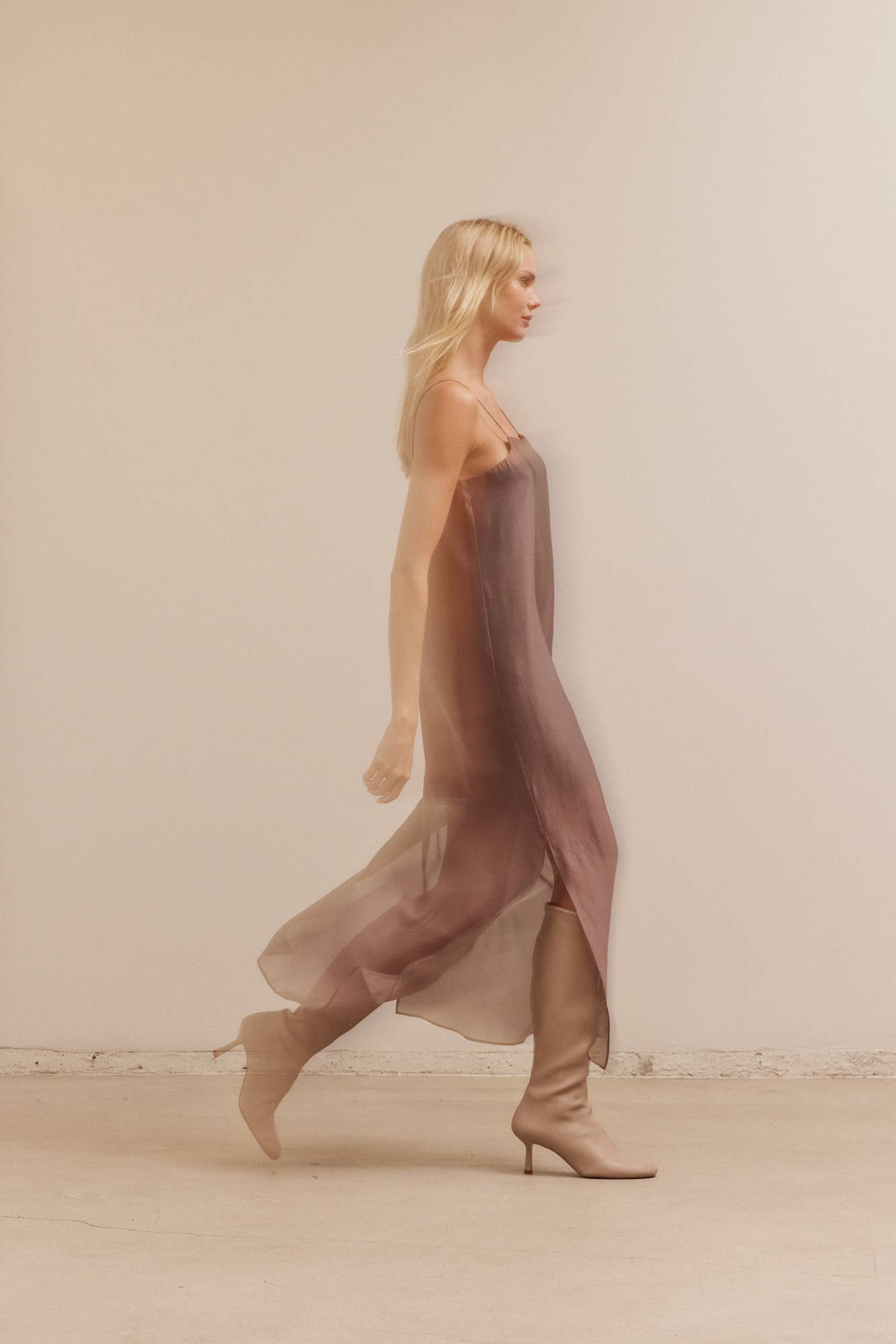 SPAGHETTI STRAP  MAXI DRESS: QUAIL