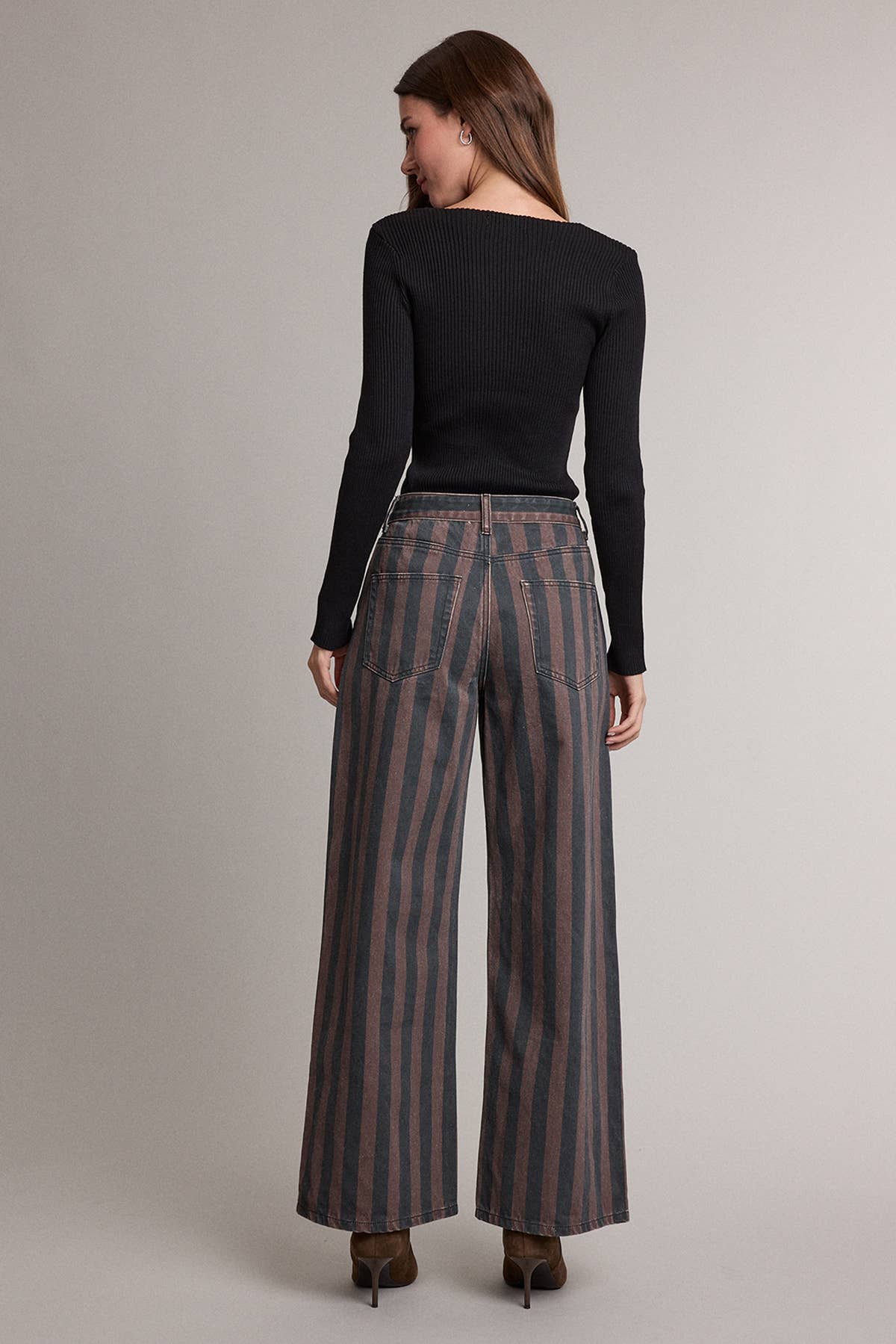 Vintage Stripe Jeans: BROWN STRIPE