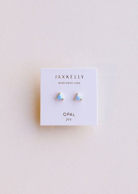 Mini Energy Gem - Fire Opal - Gold Earrings