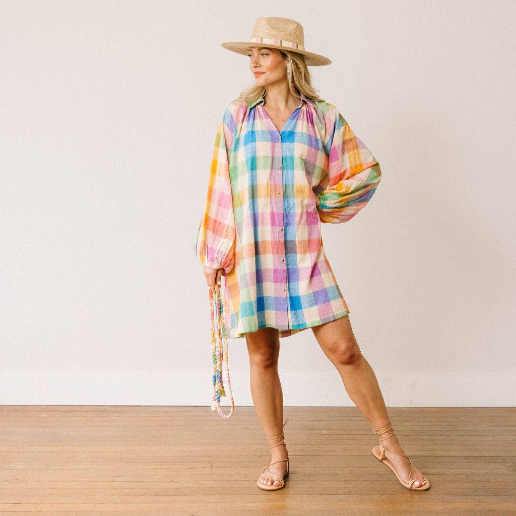 Rainbow Plaid Pippa Dress