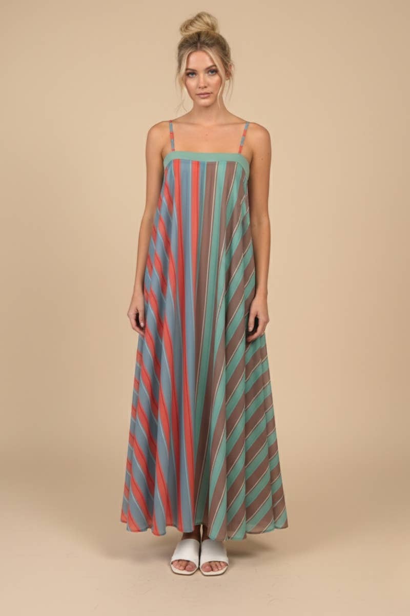 Serafina Striped Maxi: MINT SAGE
