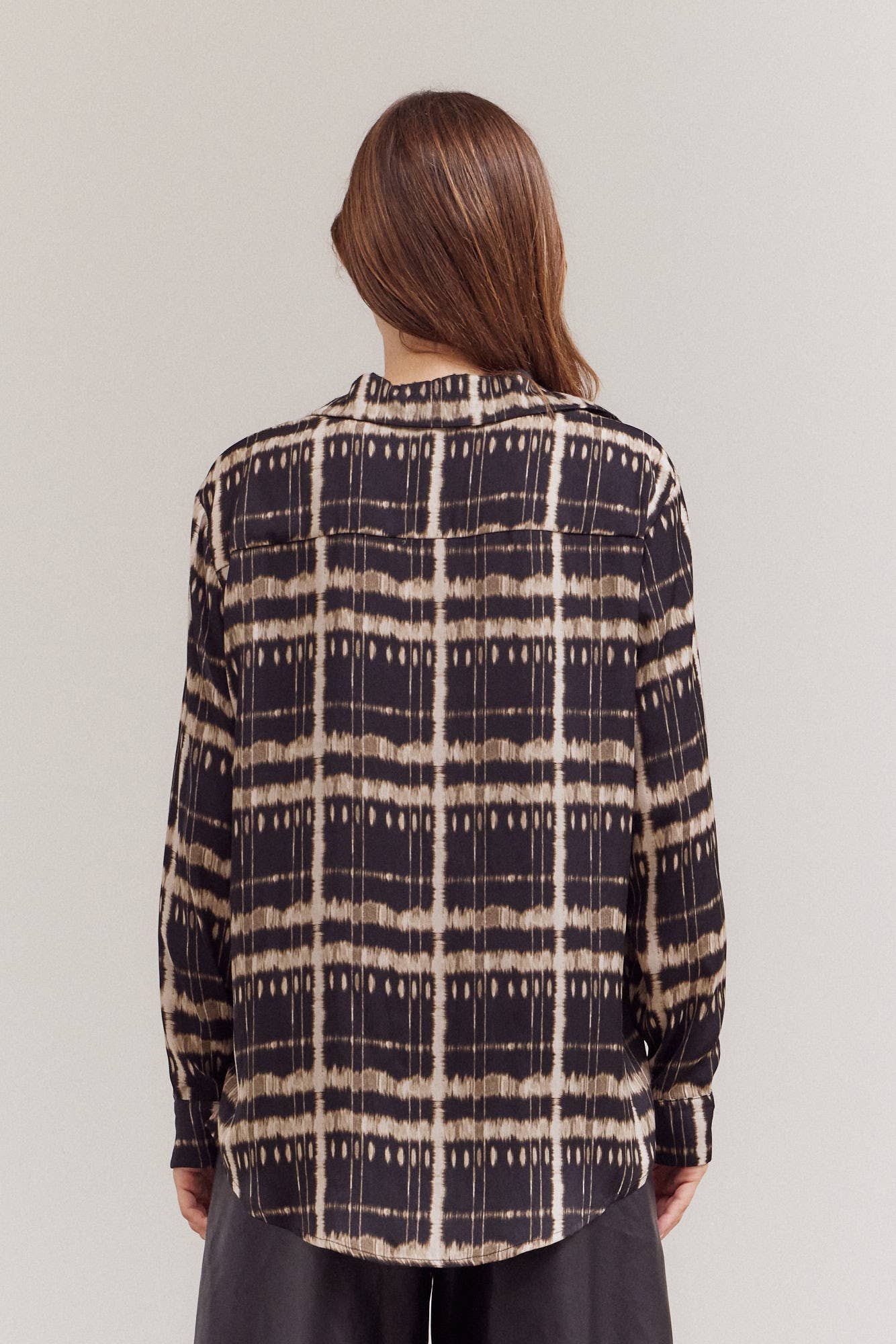 PRINTED SATIN SHIRT: Mulit