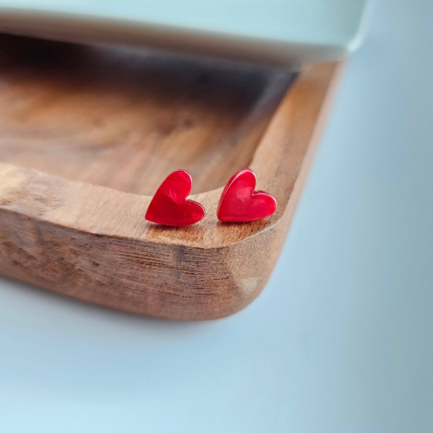 Hand Drawn Heart Studs - Red // Jewelry, Earrings, Valentines
