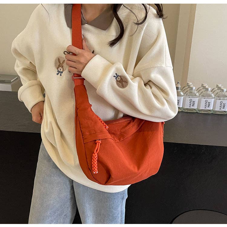 Crossbody Dumpling Bag Moon Shoulder Sling Casual: Orange