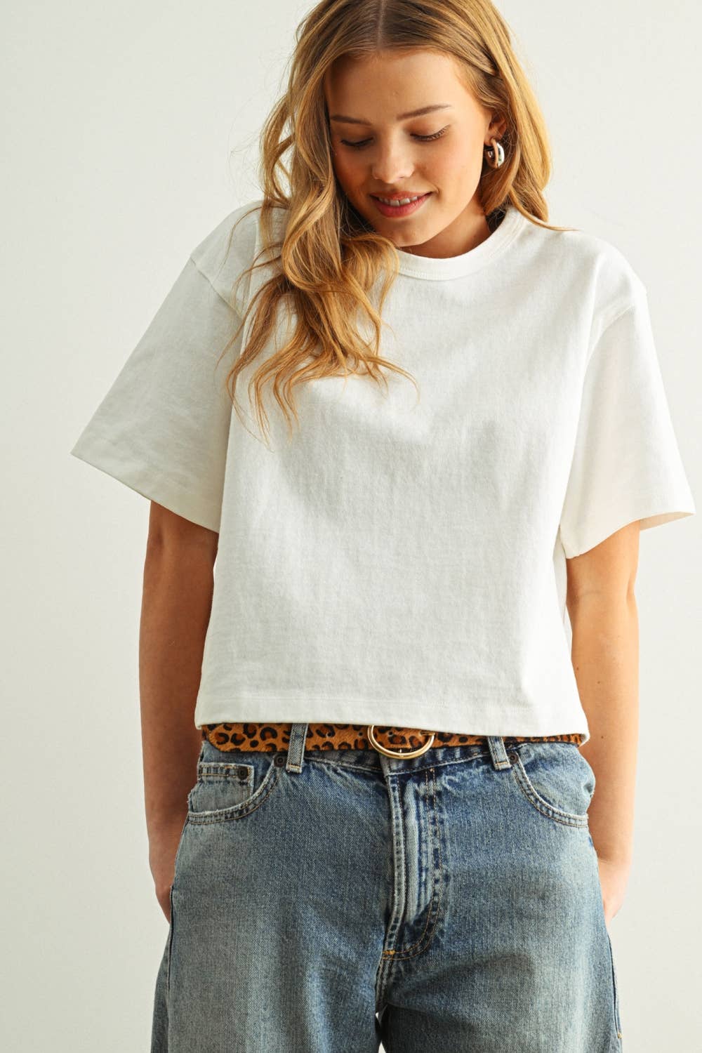 SHORT SLEEVE LINEN KNITTED TOP: WHITE