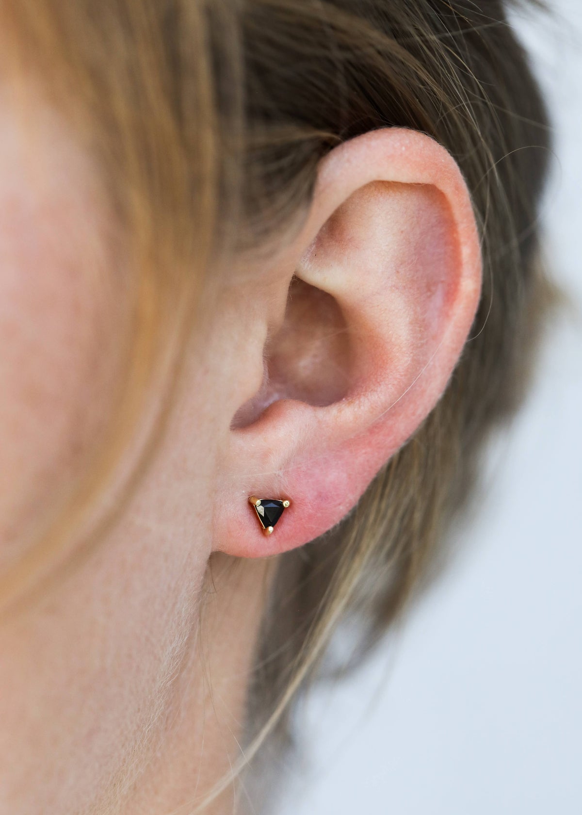 Mini Energy Gem - Black Tourmaline - Gold Earrings
