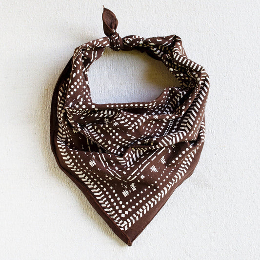 Brown Dot Dash Bandana