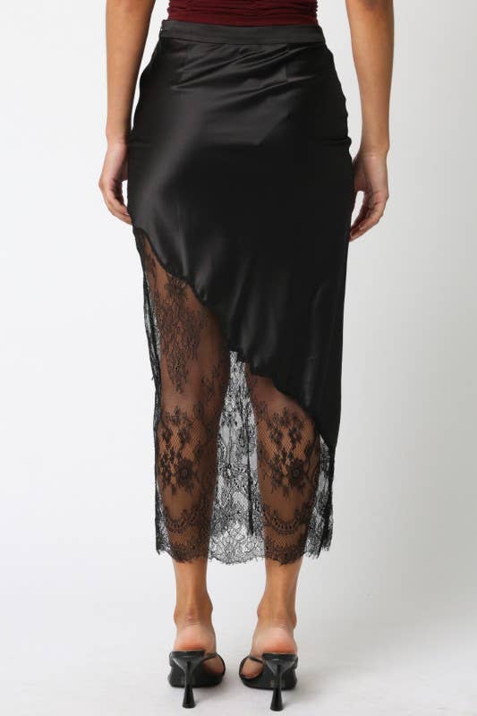 Millie Lace Skirt: Black