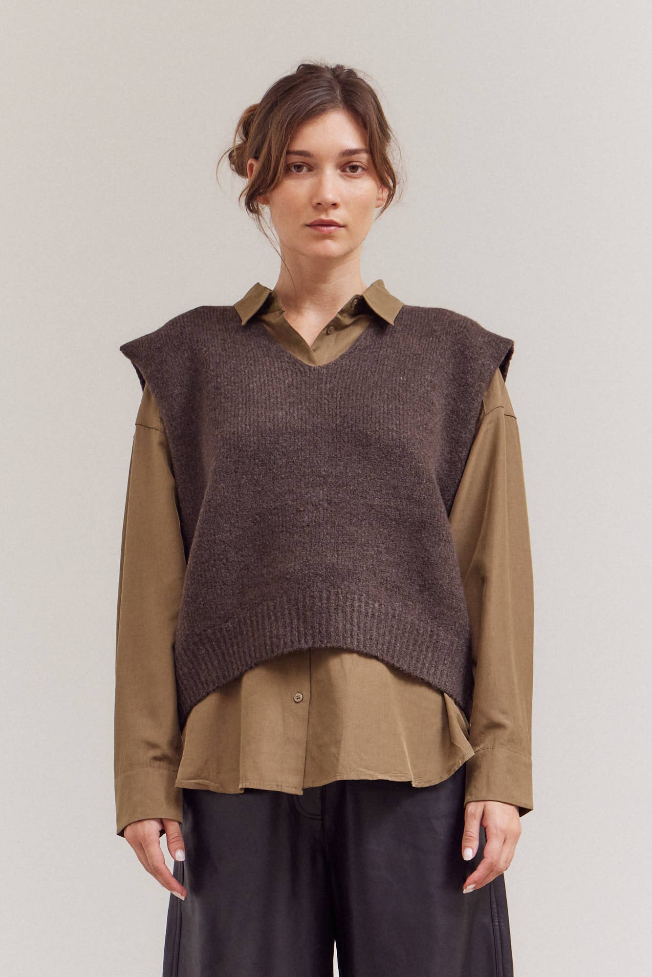 KNIT SHELL: DARK UMBER