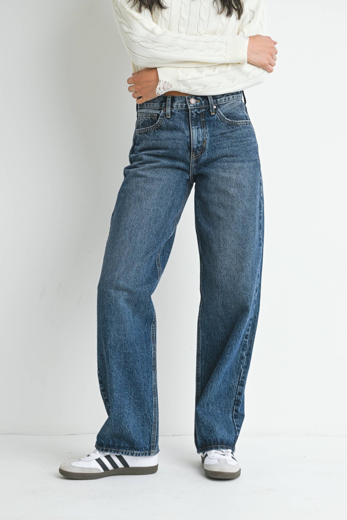 Classic Full Length Relaxed Jeans: DARK DENIM