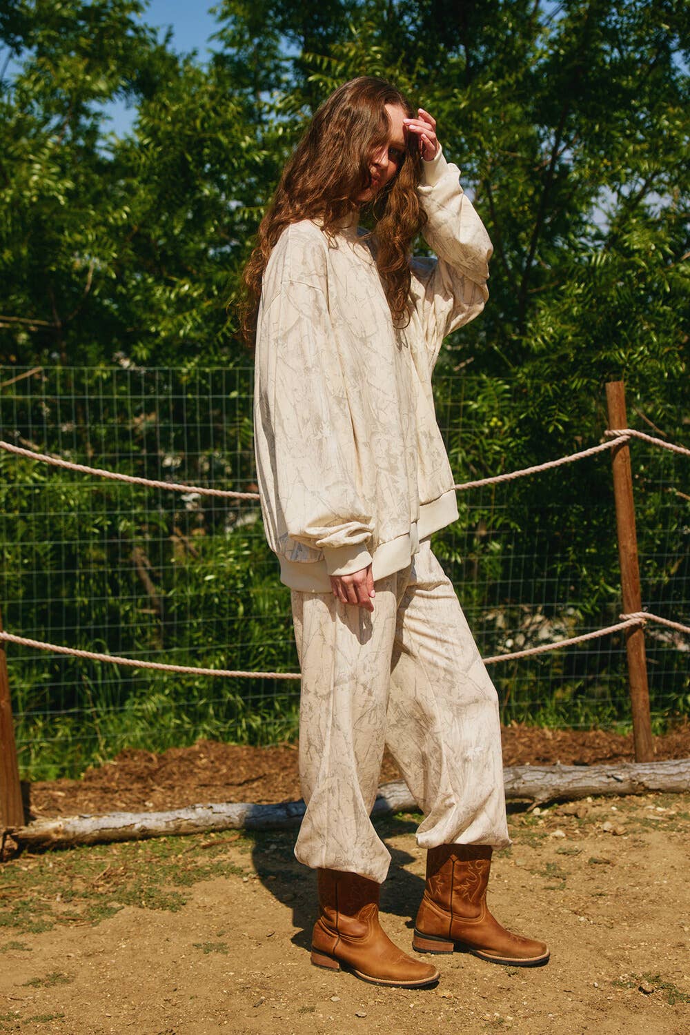 Long Sleeve Oversized Mock Neck Sweatshirt: TAUPE