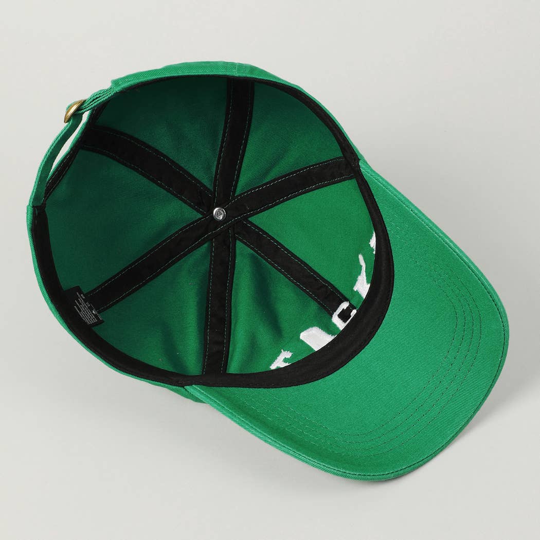 LUCKY Upside Down Embroidery Baseball Cap: Green
