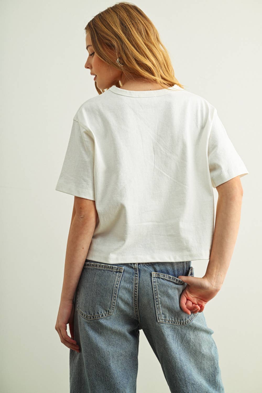SHORT SLEEVE LINEN KNITTED TOP: WHITE