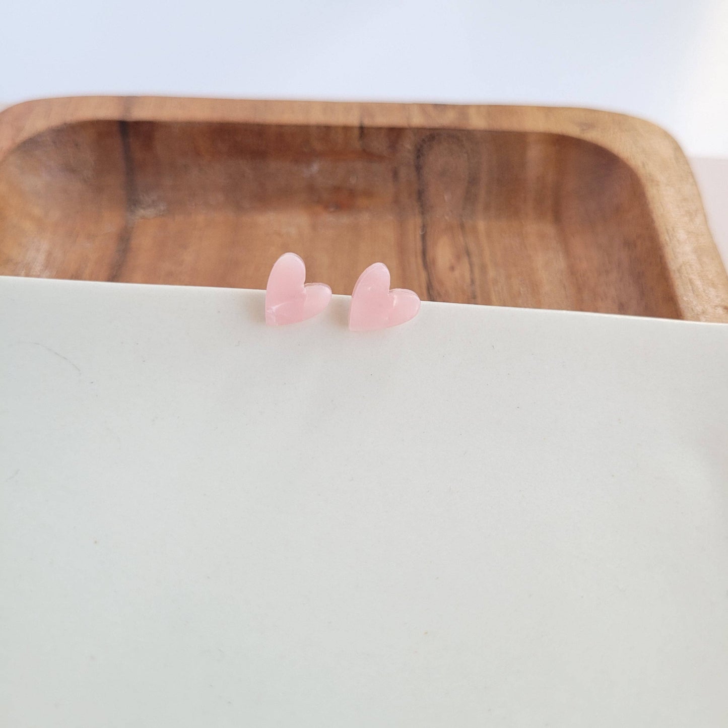 Hand Drawn Heart Studs - Pink // Jewelry, Earrings, Valentine's